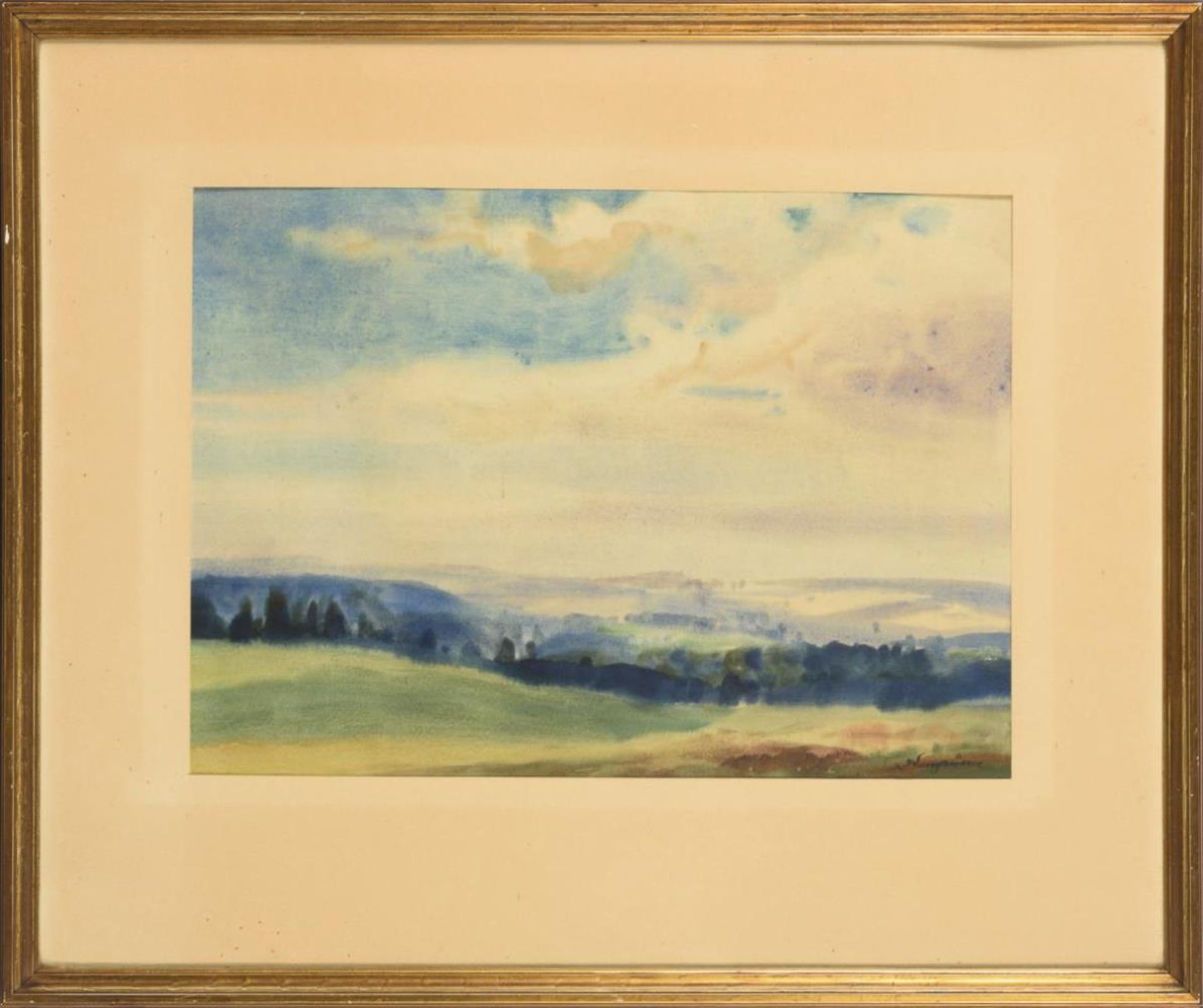 LENGRÜSSER, Rudolf (1894 Wien - 1959 Salzburg). Weite Landschaft. - Bild 2 aus 3