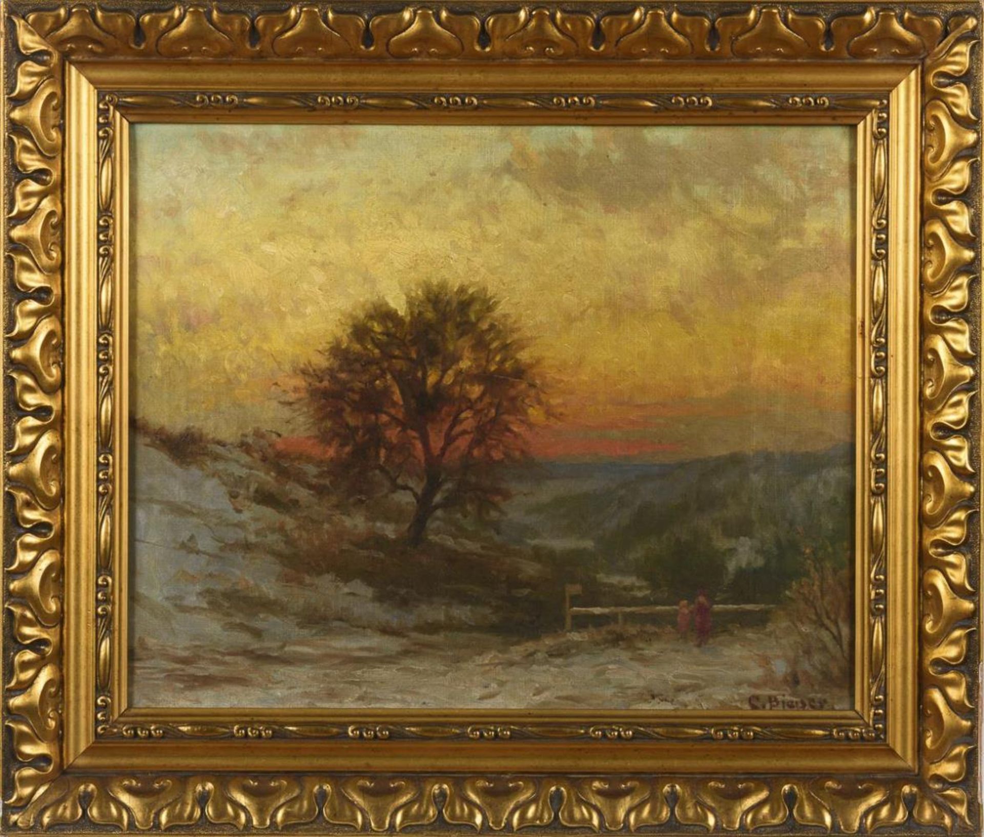 PIEPER, Christian (1843 Osnabrück - 1934 Düsseldorf). Winterlandschaft. - Bild 2 aus 3