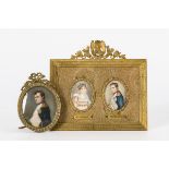 3 Miniaturen in 2 Rahmen: Napoleon und Napoleon mit Josephine