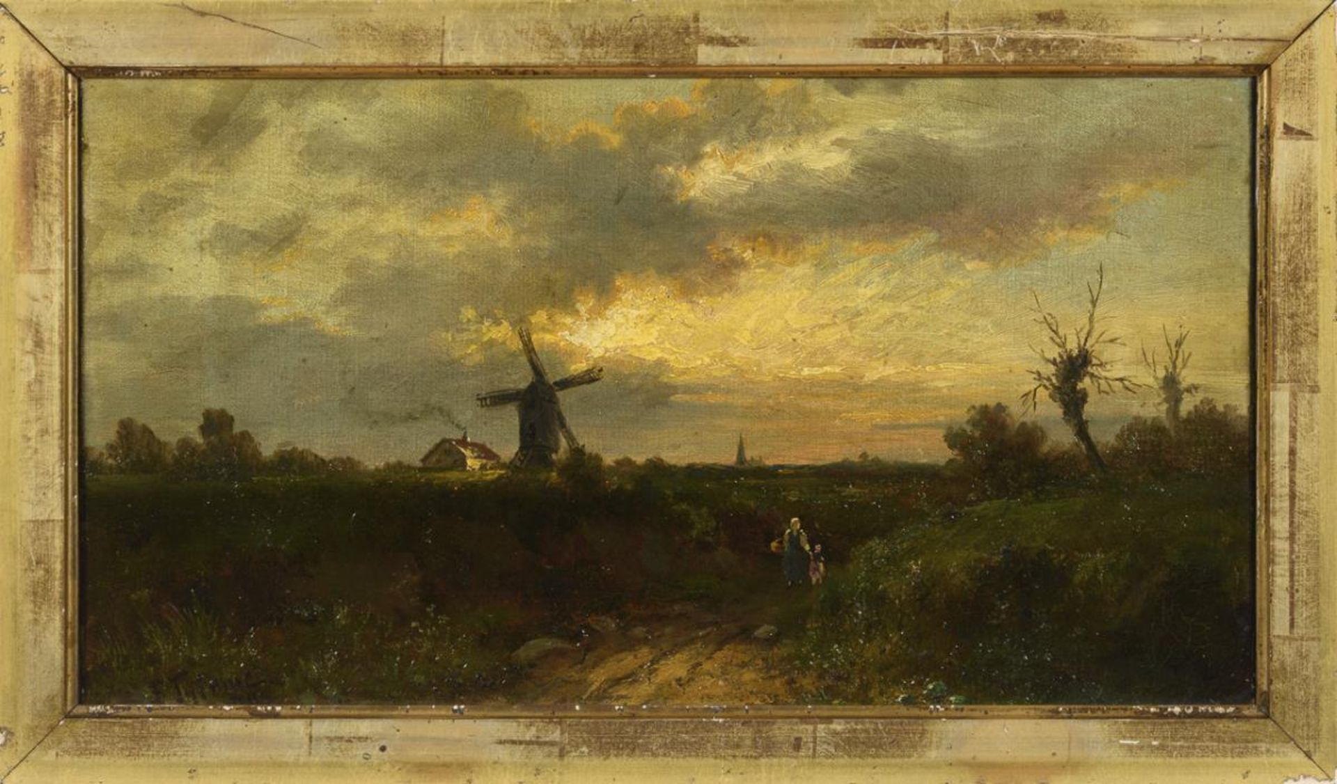 THIEME, Friedrich. Abendlandschaft mit Staffage. - Bild 2 aus 3