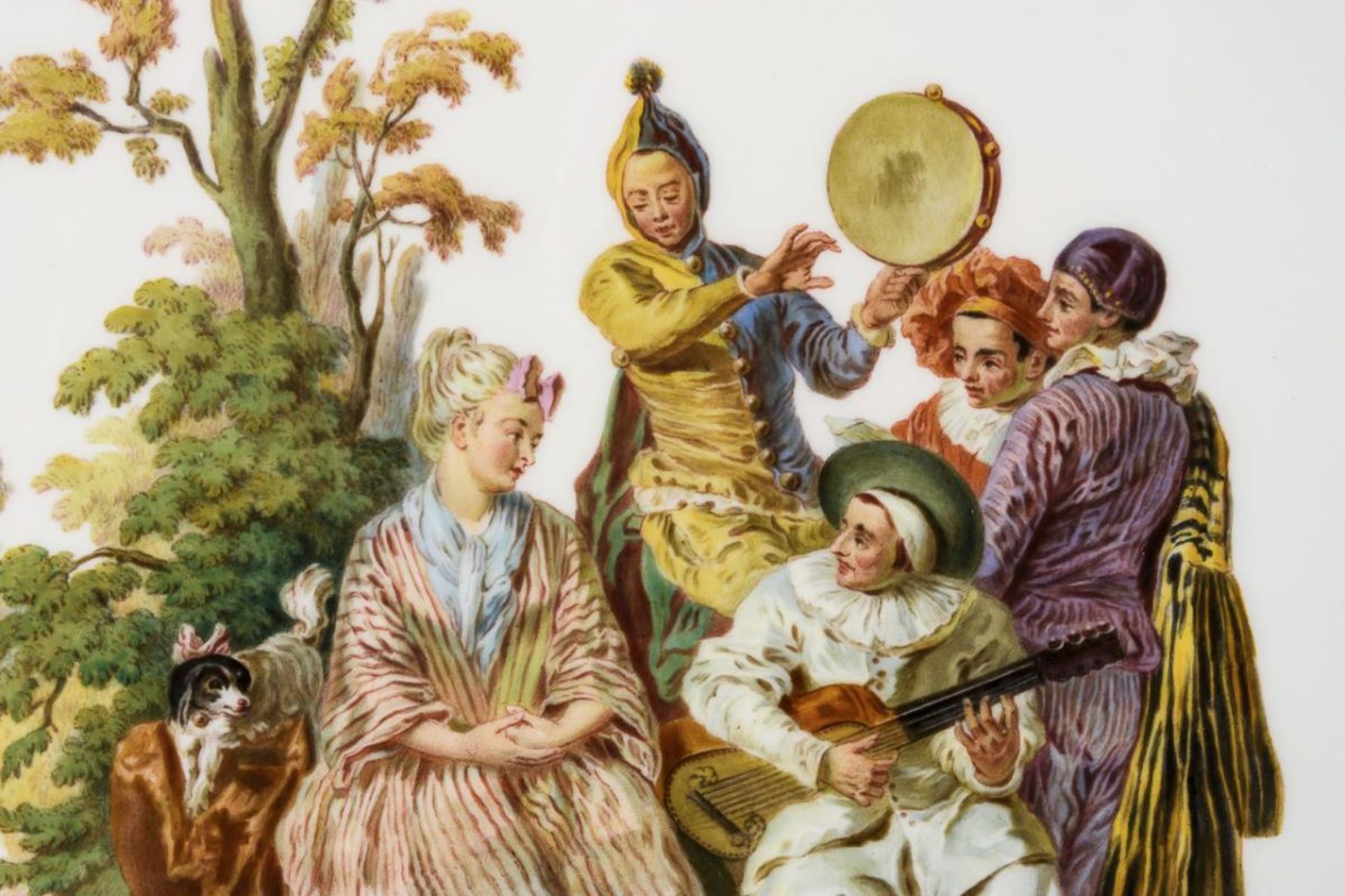 Wandteller mit Watteau-Malerei. Meissen. - Bild 2 aus 3