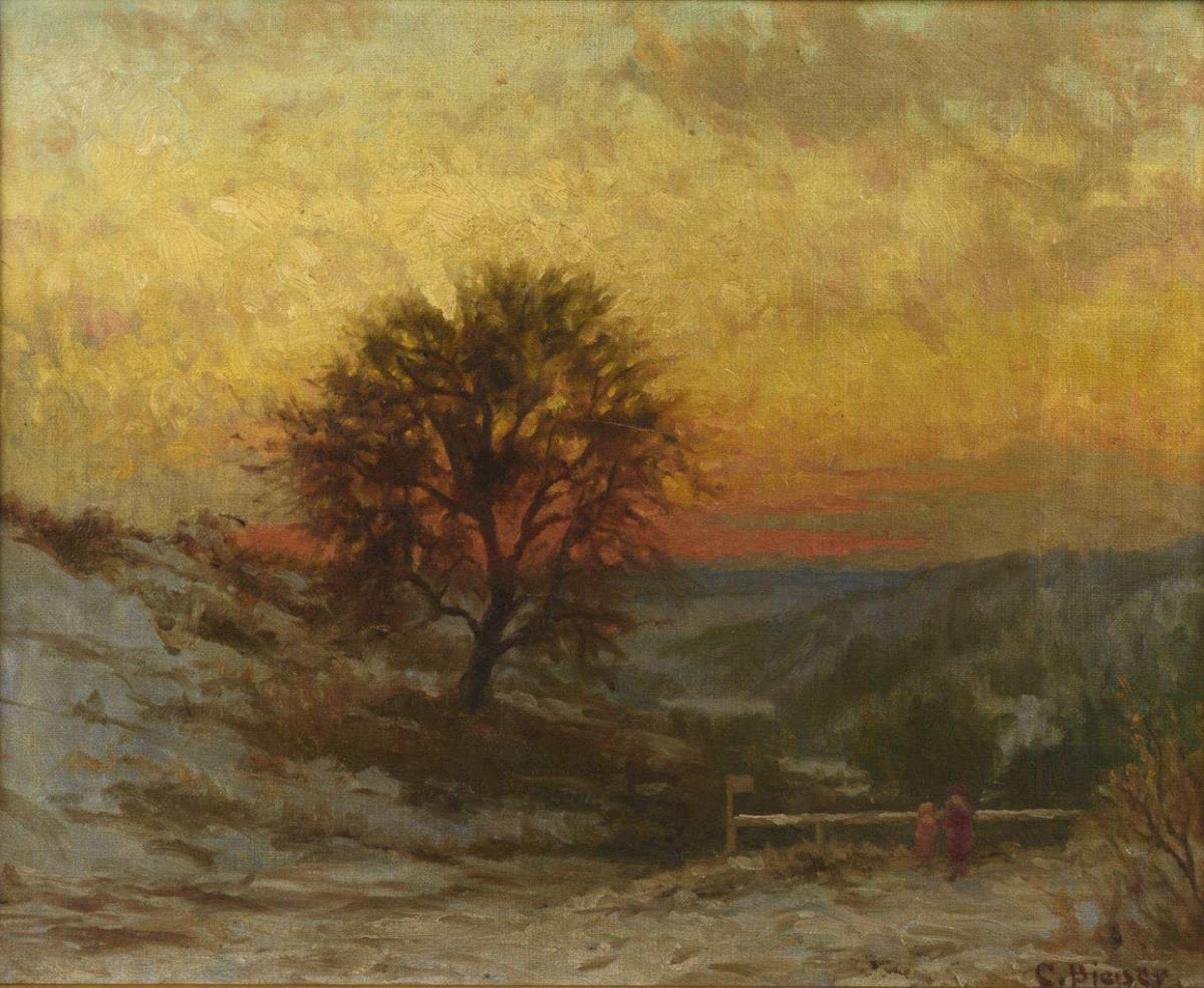 PIEPER, Christian (1843 Osnabrück - 1934 Düsseldorf). Winterlandschaft.