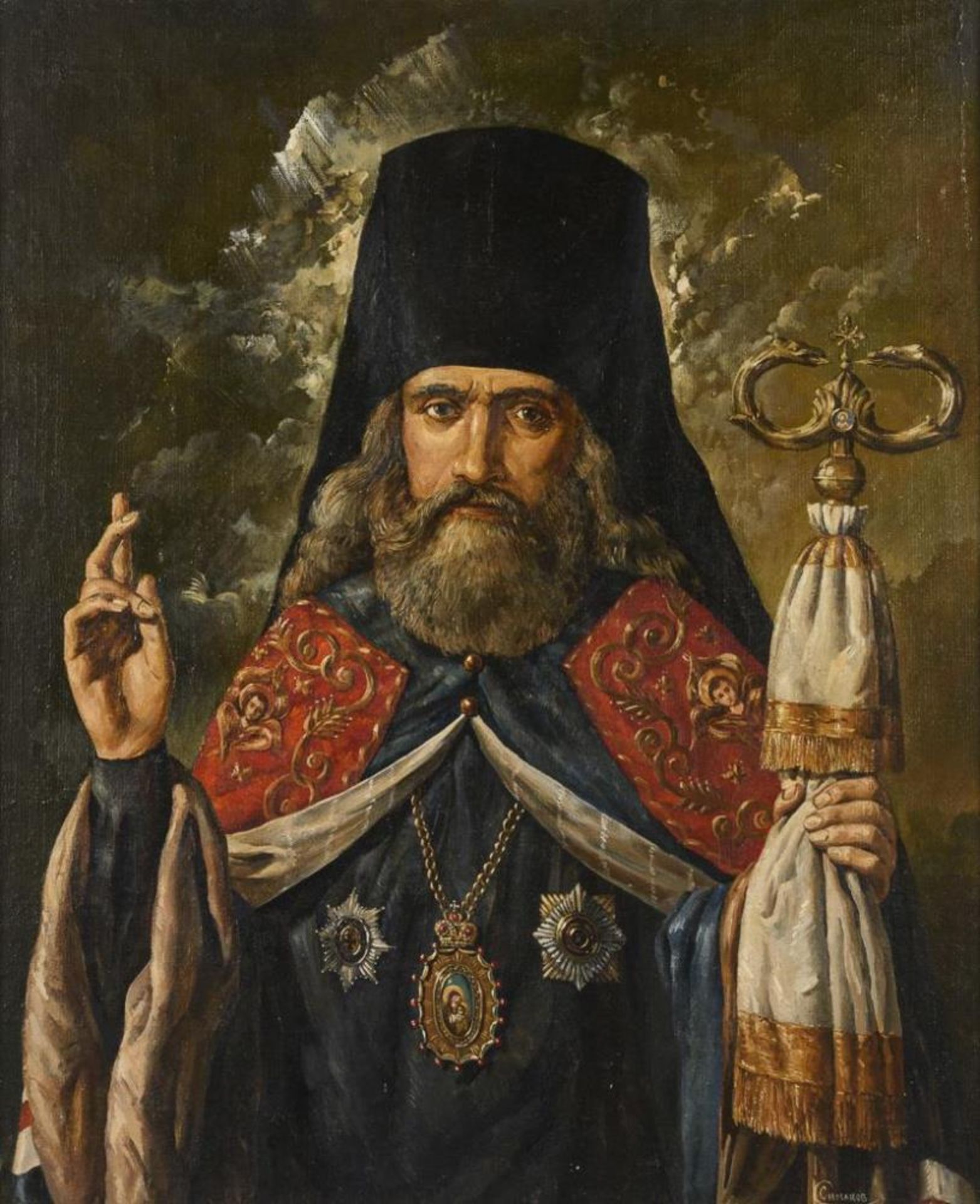 SIMAKOV, Sergey Borisovich (Симаков, Сергей Борисович) (* 1949 Moskau). "Porträt des Bischofs Agafan