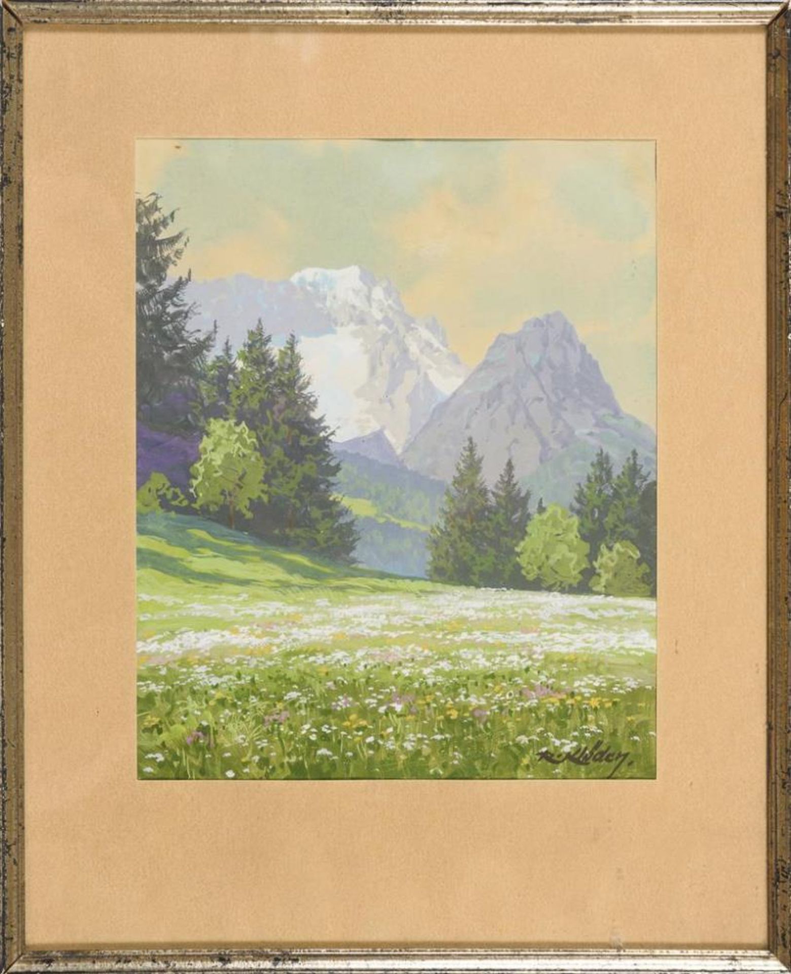 KLÖDEN, Rudolf (1892 Zwickau - 1953). Blick auf den Waxenstein. - Bild 2 aus 3