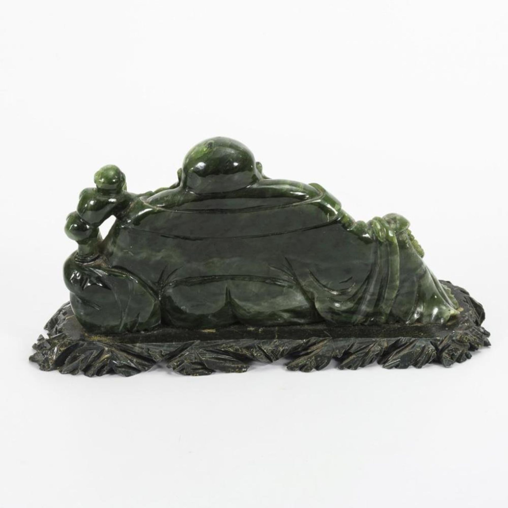 Hotei aus grüner Jade - Bild 4 aus 5