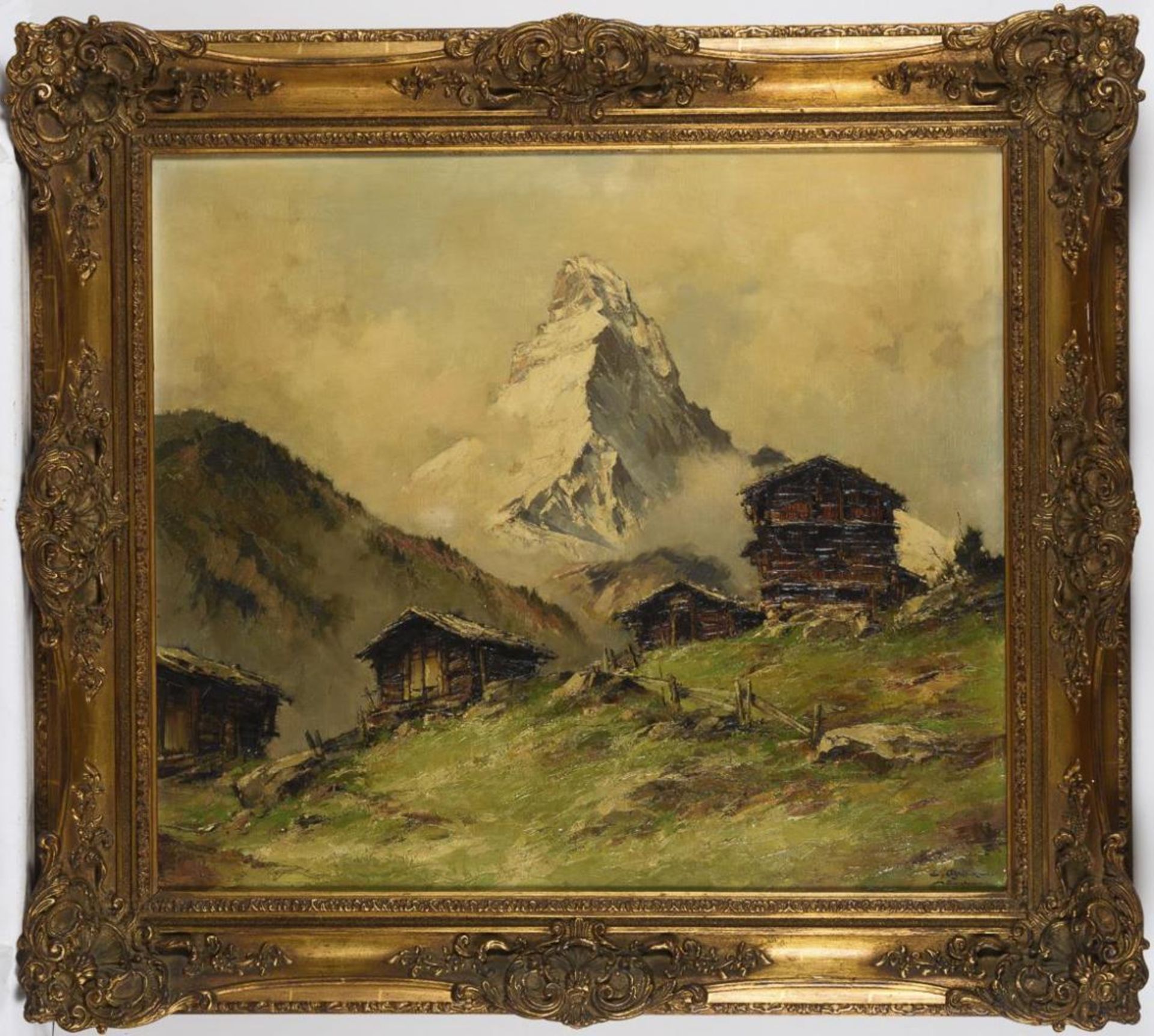 BRÖKER, Ernst (1893 München - 1963 ebd.). Alpenlandschaft mit Matterhorn. - Bild 2 aus 3