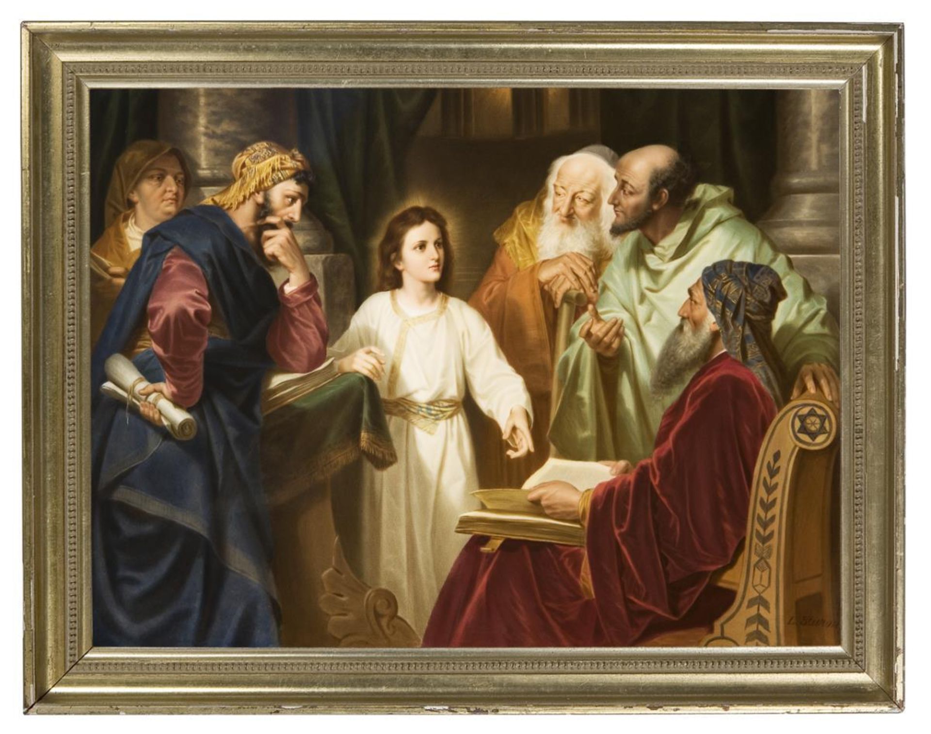 Große Bildplatte: Der Jesusknabe im Tempel. KPM Berlin. - Bild 3 aus 12