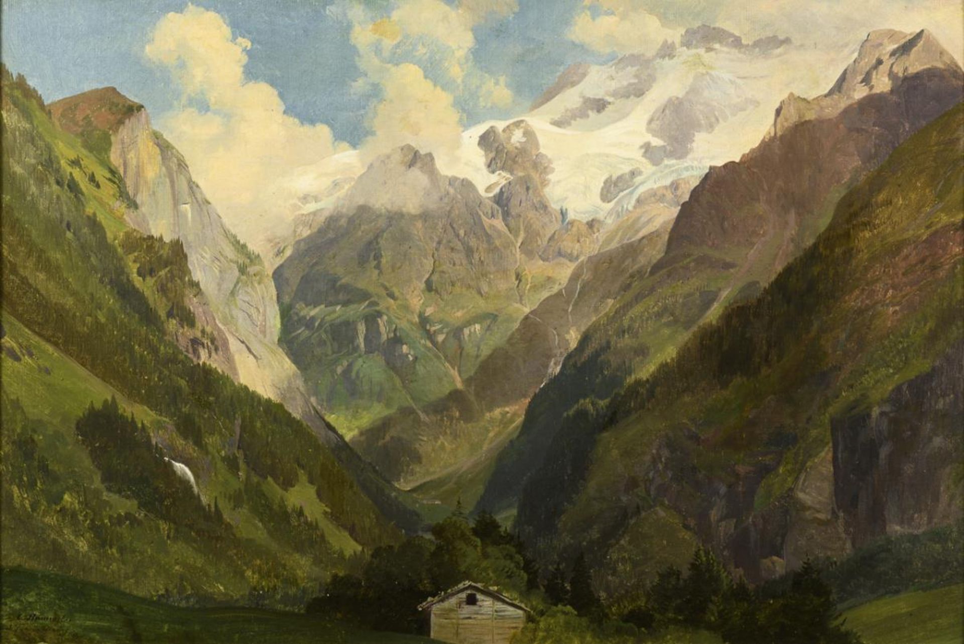 HUMMEL, Carl Maria Nicolaus (1821 Weimar - 1907). Alpine Landschaft.