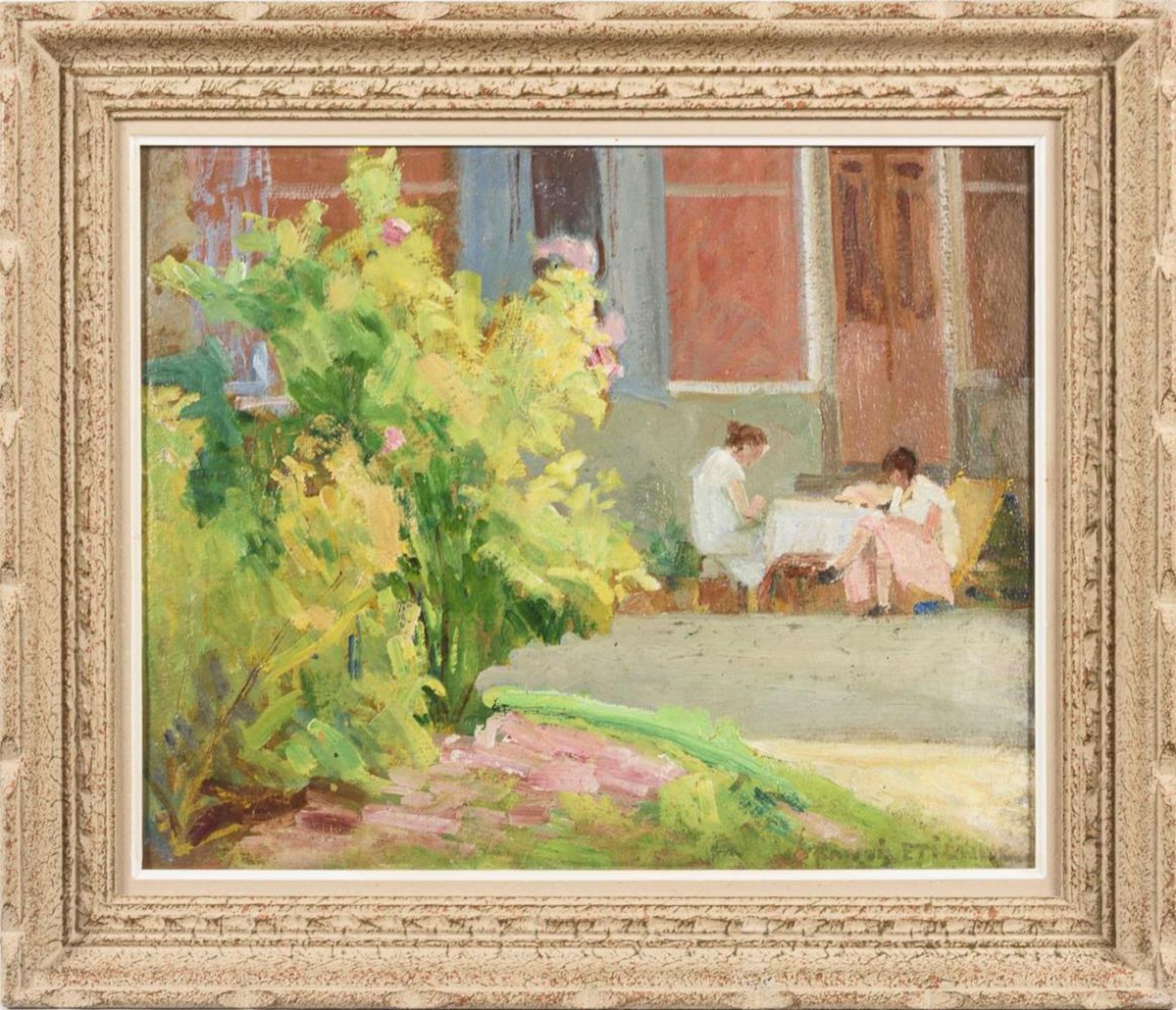 ÉTIENNE, Francis-Paul (1874 Dole - 1960). Frühstück im Garten. - Bild 3 aus 5