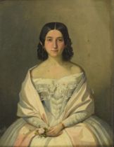 BÖSS, Johann (1822 Budapest - 1861 Wien). Bildnis einer jungen Frau.