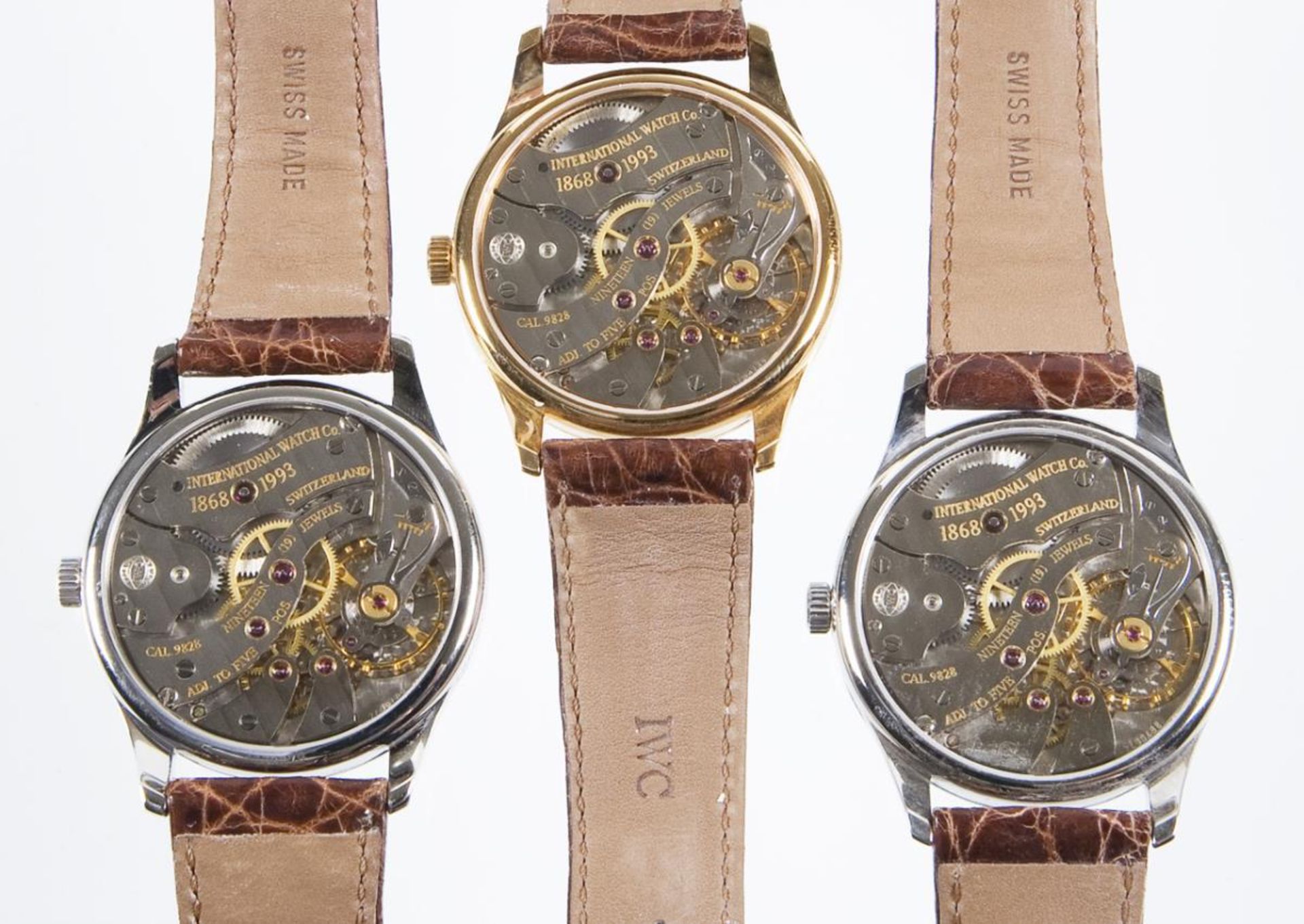 Set von 3 Portugieser-Armbanduhren in Platin, Gold und Edelstahl.. IWC SCHAFFHAUSEN. - Bild 2 aus 13