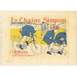 DE TOULOUSE-LAUTREC, Henri (1864 Albi - 1901 Gironde). Original-Werbeplakat: "La Chaine Simpson".