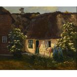 GUNDLACH, Henry (1884 Tarkastad/Südafrika - 1965 Salzhausen/Lüneburg). Reetgedecktes Bauernhaus.