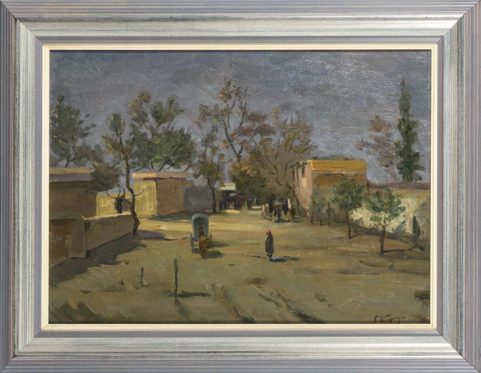 KOROLJOW, Gennadij (Королев, Геннадий) (1913 - 1995). "Landschaft mit blauem Wagen". - Bild 2 aus 3