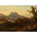 WILLERS, Ernst (1803 Oldenburg - 1880 München). Romantische Landschaft mit Staffage.