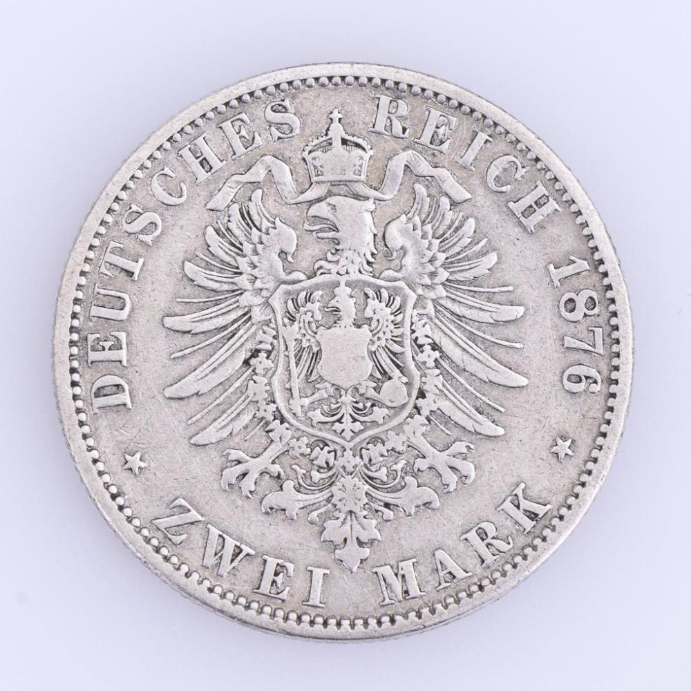 2 Mark, Mecklenburg-Schwerin, 1876. - Image 2 of 2