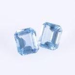 2 ungefasste Aquamarine.