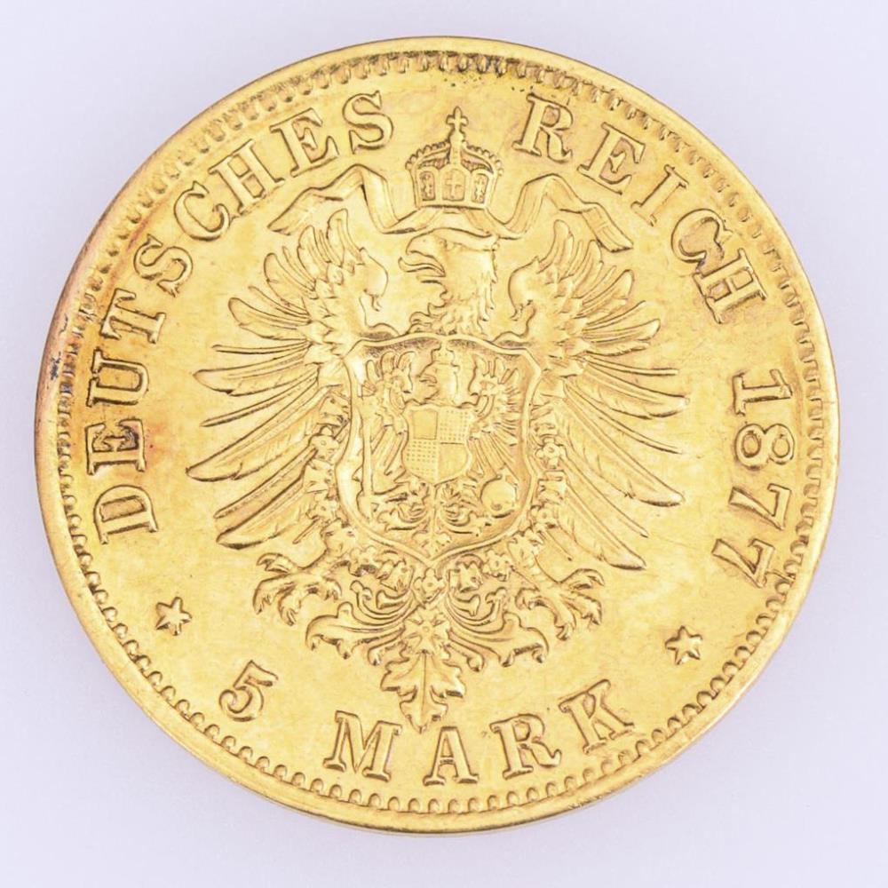 5 Mark, Württemberg, 1877. - Image 2 of 2