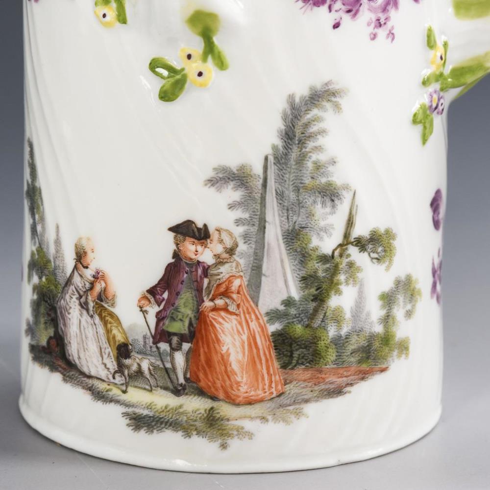 Schokoladenkanne mit Watteau-Malerei. Meissen. - Image 2 of 5