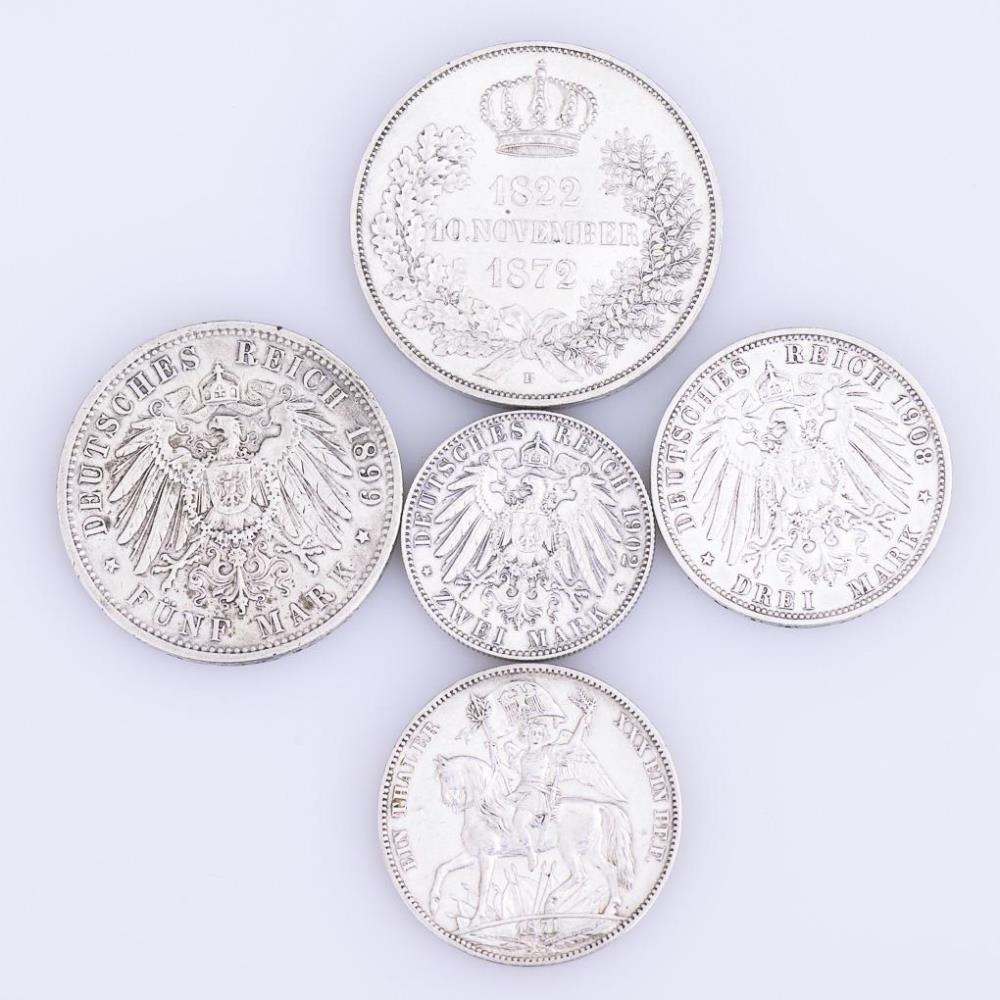 5 Münzen Deutsches Reich. - Image 2 of 2