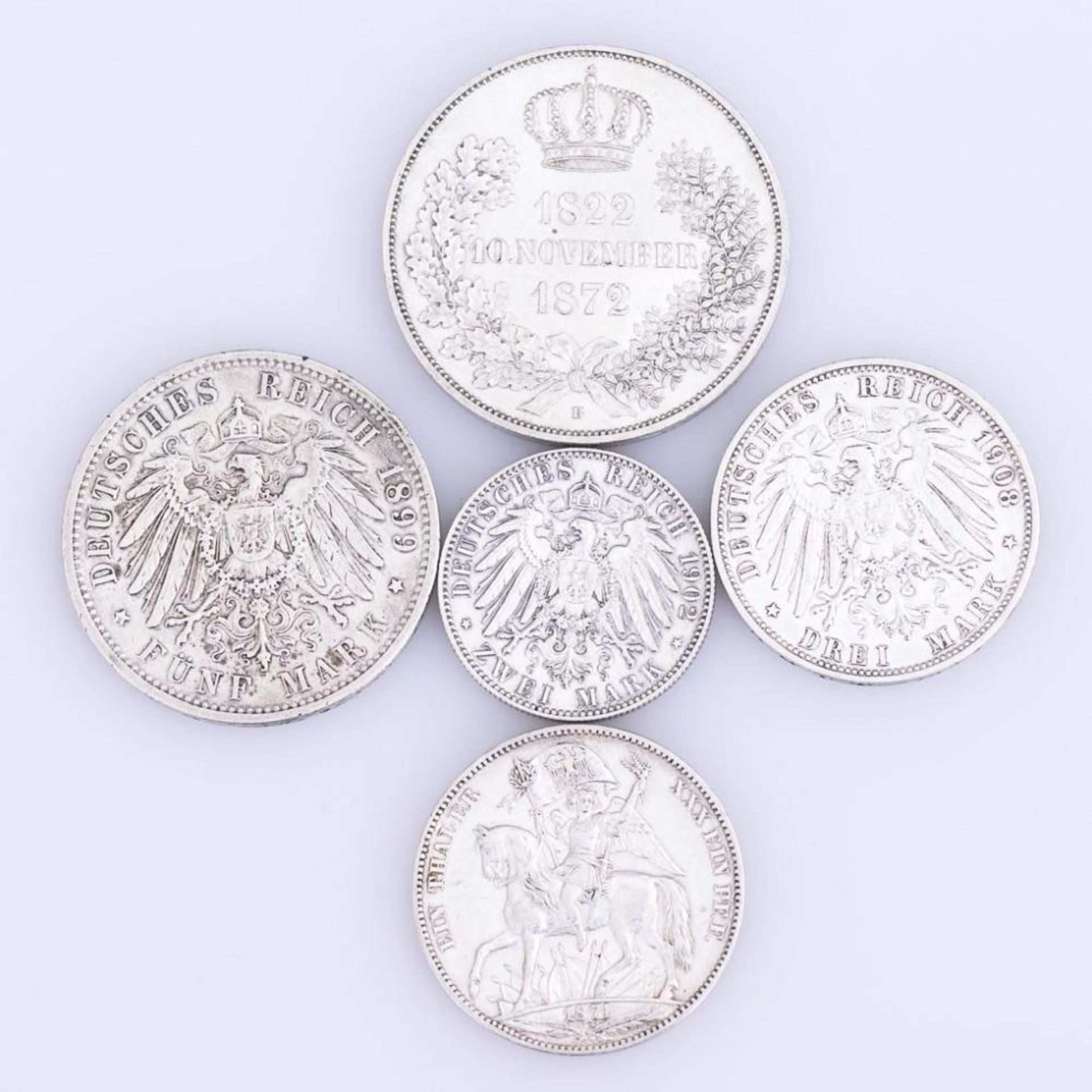 5 Münzen Deutsches Reich. - Bild 2 aus 2