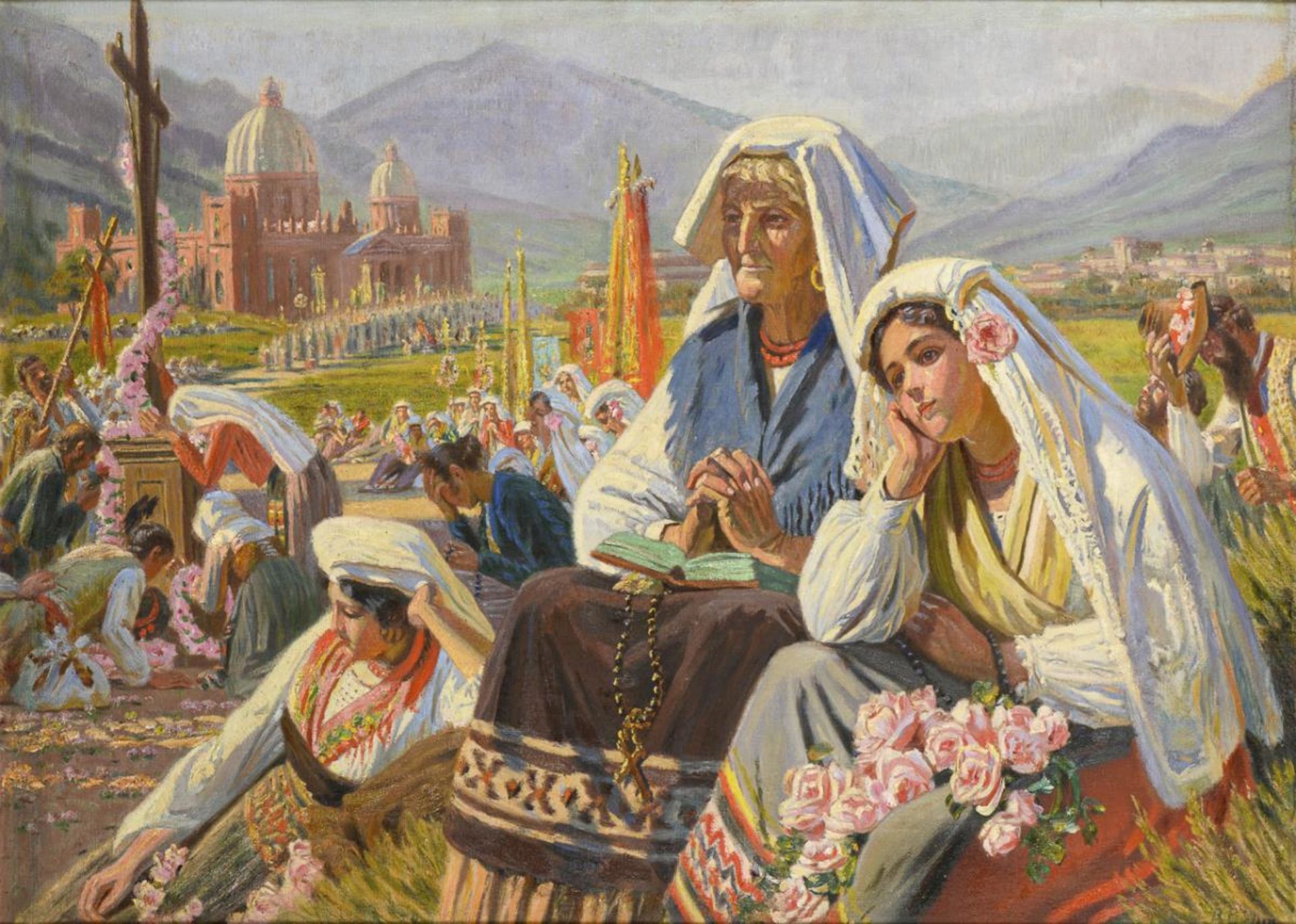 BÖHM, Richard (1858 Dresden - 1947 Lauscha). Rosenernte in Bulgarien.