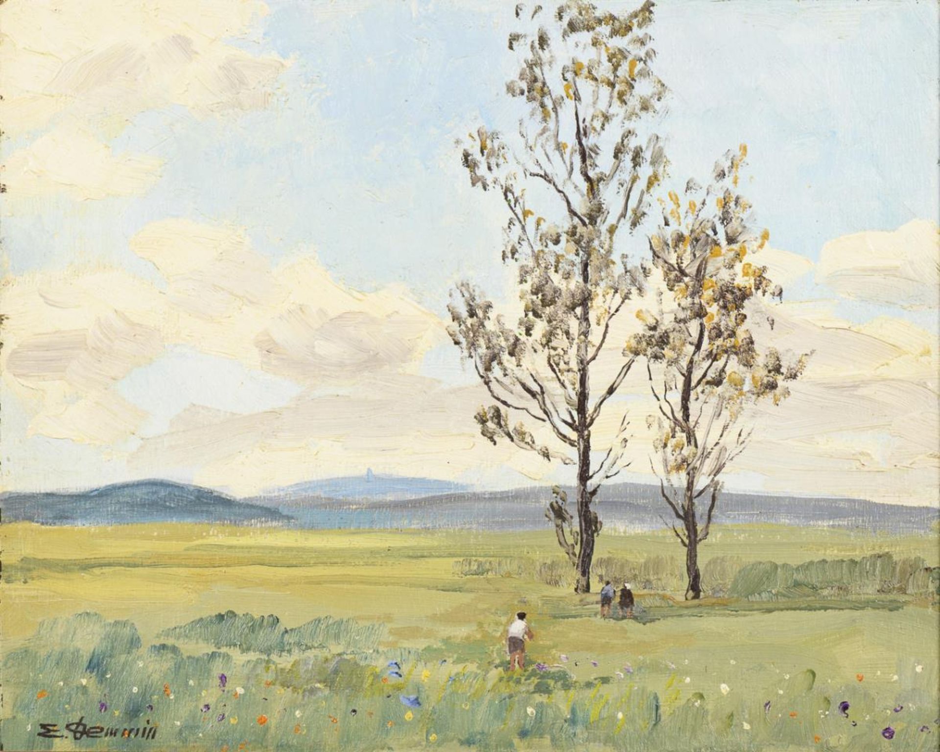 DEMMIN, Erich (1911 Ivenack - 1997 Berlin). Weite Landschaft.