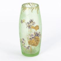 Jugendstil-Vase mit Veilchendekor. Legras & Cie.
