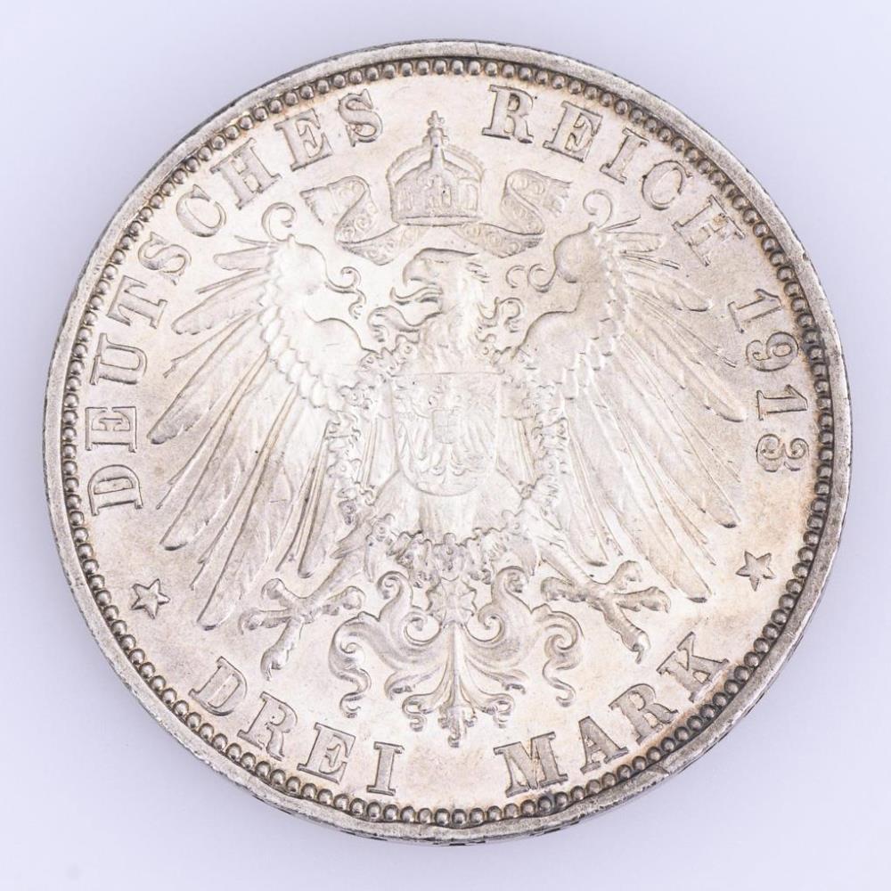 3 Mark Sachsen-Meiningen 1913. - Image 2 of 2