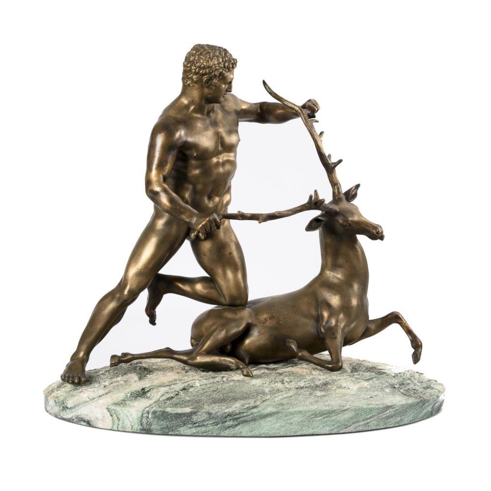 Große Bronzegruppe: Herkules und die kerynitische Hirschkuh.