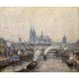 LIESEGANG, Helmut (1858 Duisburg - 1945 Leipzig). "Nebel im Kölner Hafen".