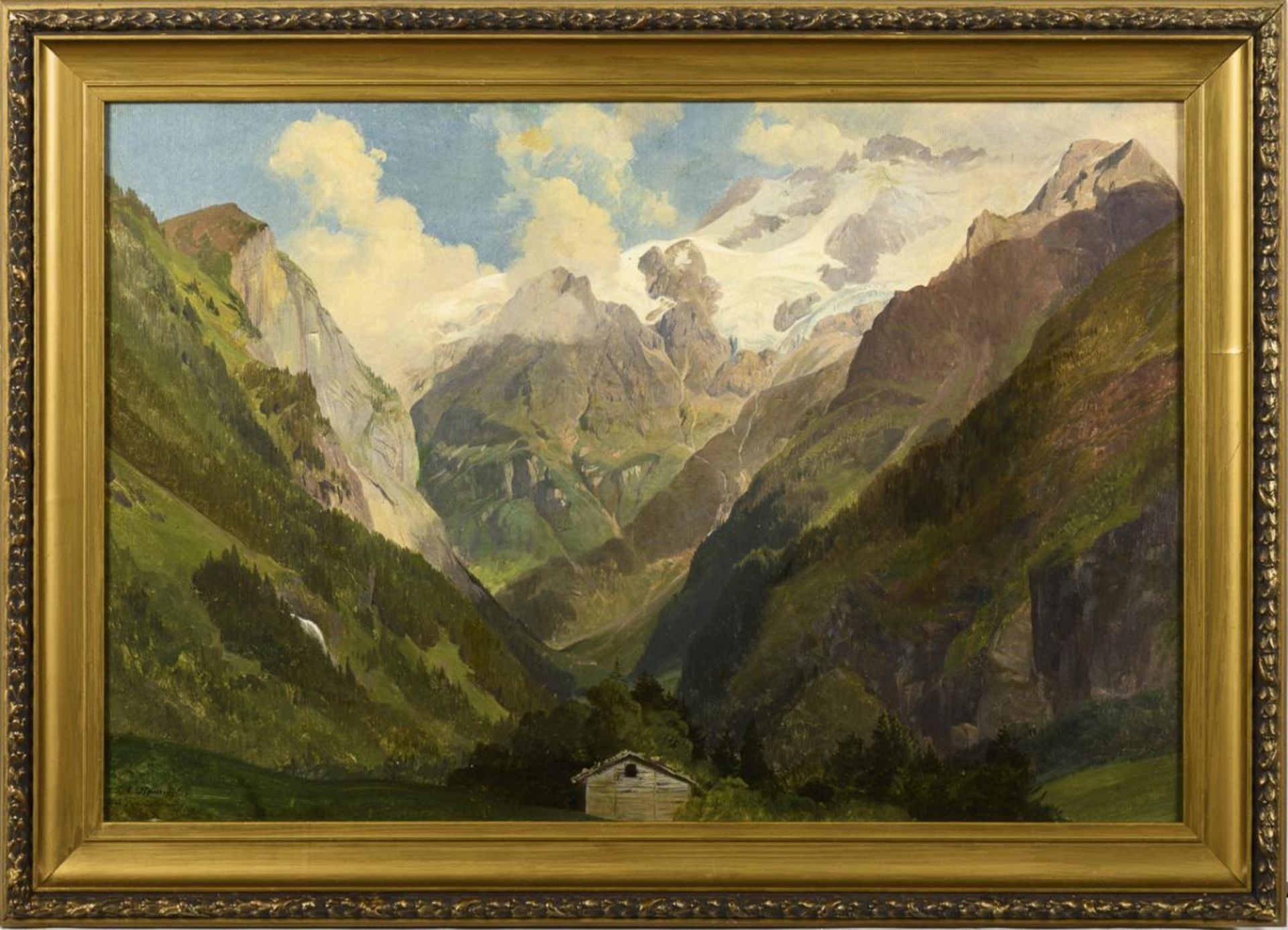 HUMMEL, Carl Maria Nicolaus (1821 Weimar - 1907). Alpine Landschaft. - Bild 2 aus 4