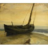 KEMPE, Fritz (1898 Leipzig - 1971 Dresden). Fischerboot an der Ostsee.