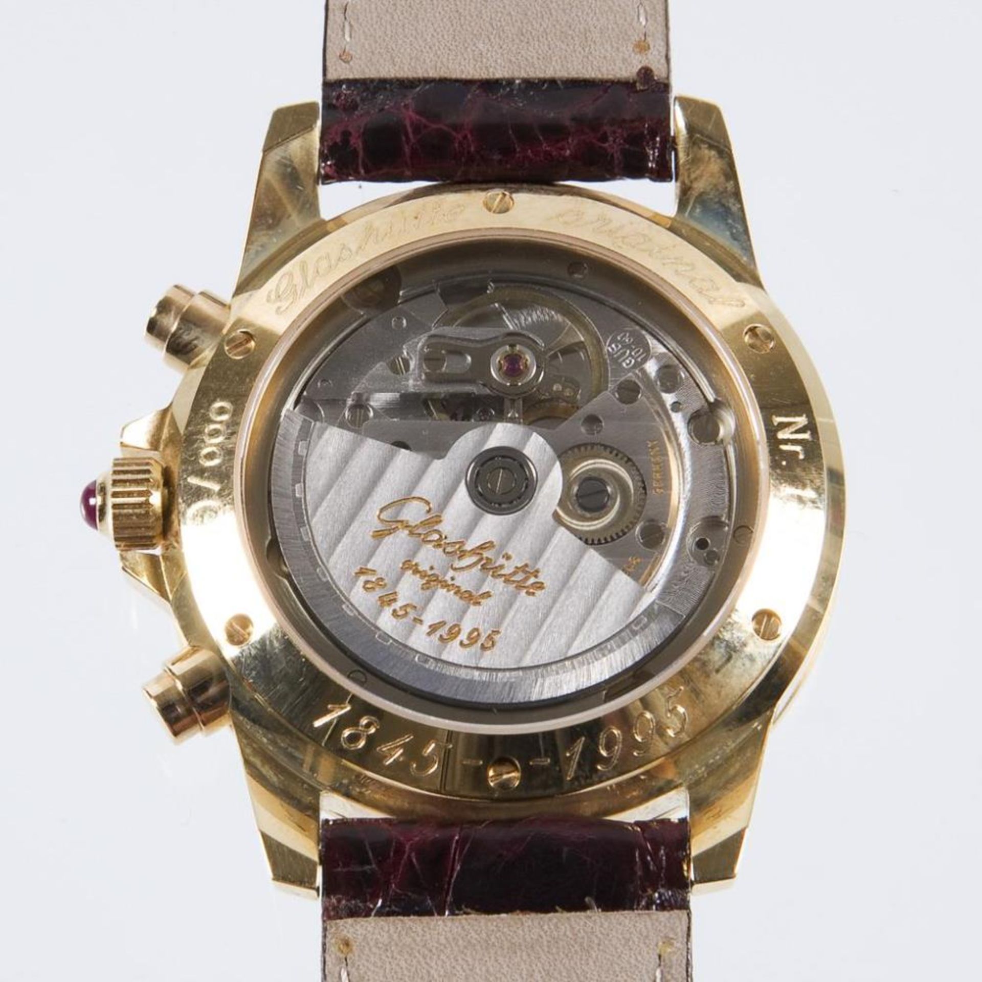 Armbanduhr-Chronograph in Gold.. GLASHÜTTE ORIGINAL. - Image 2 of 7