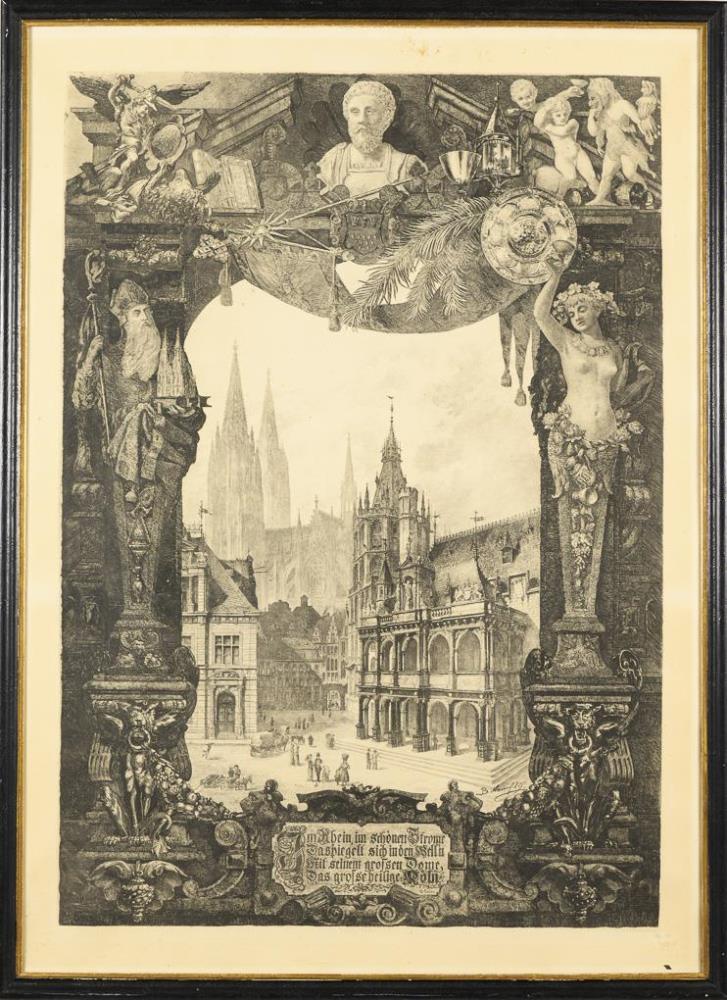 MANNFELD, Bernhard Karl Julius (1848 Dresden - 1925 Frankfurt/Main). Großformatige Ansicht des Kölne - Image 2 of 2