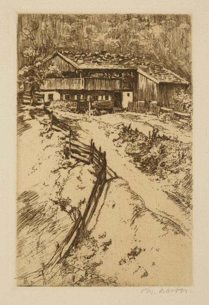 BARTH, Arthur Julius (1878 Meißen - 1926 Rehbrücke bei Potsdam). Alpenländischer Bauernhof. - Image 2 of 2