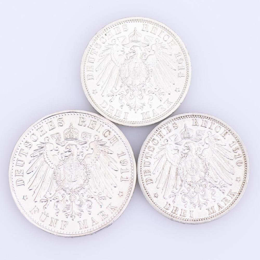 3 Münzen Deutsches Reich. - Image 2 of 2
