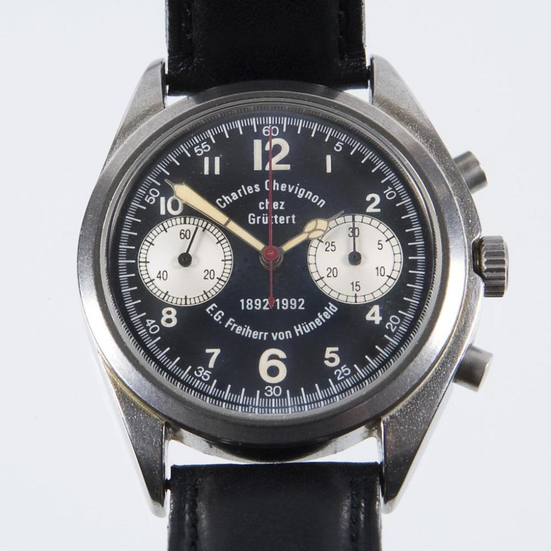 Armbanduhr: Fliegerchronograph 1892-1992.. CHARLES CHEVIGNON. - Bild 9 aus 10
