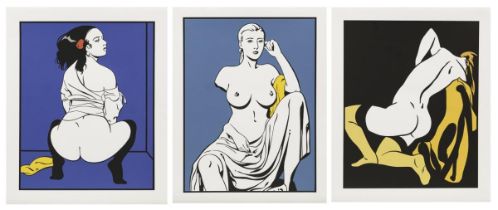 3 Pop-Art-Werke mit weiblichen Akten.