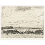 VOLKMANN, Hans Richard von (1860 Halle/Saale - 1927 Halle/Saale). Flache Landschaft mit Feldern.