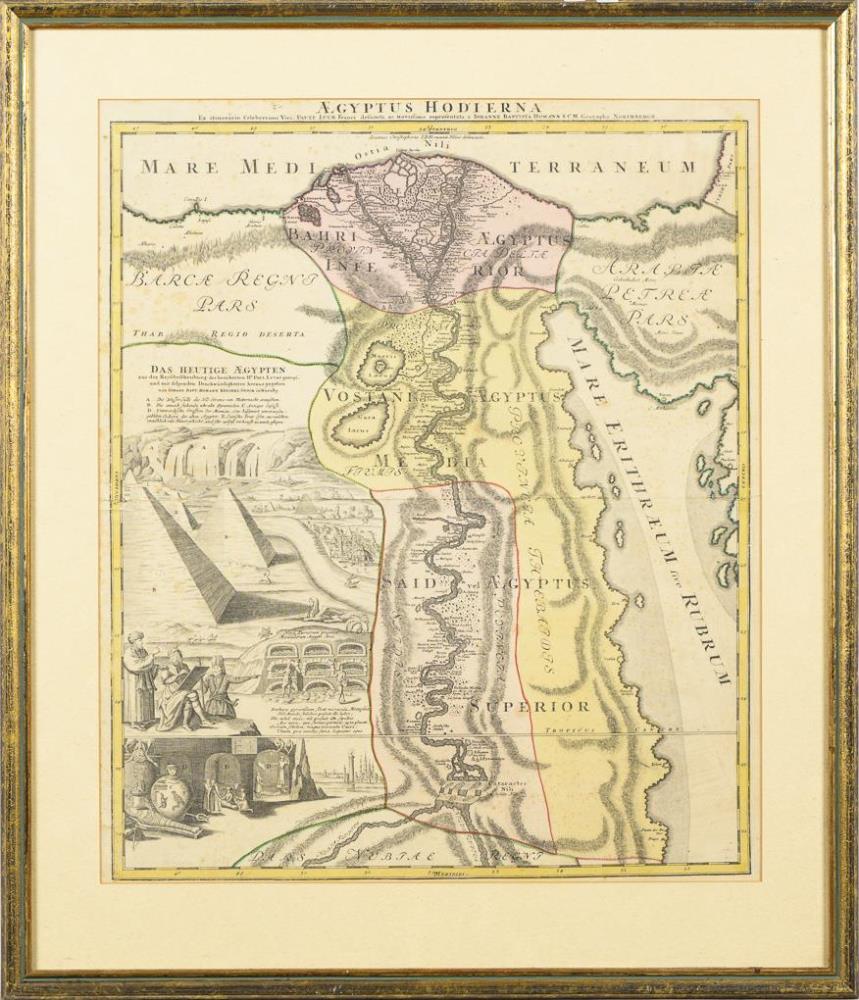 HOMANN, Johann Baptist (1664 Oberkammlach - 1724 Nürnberg). Landkarte von Ägypten. - Image 2 of 2