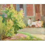 ÉTIENNE, Francis-Paul (1874 Dole - 1960). Frühstück im Garten.