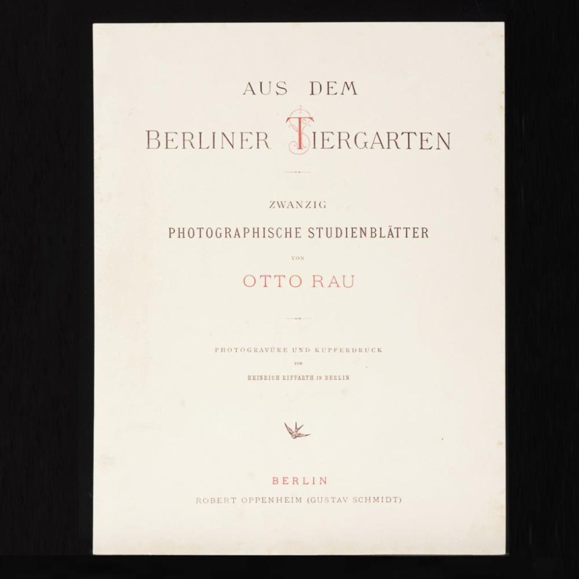 RAU, Otto. "Aus dem Berliner Tiergarten".