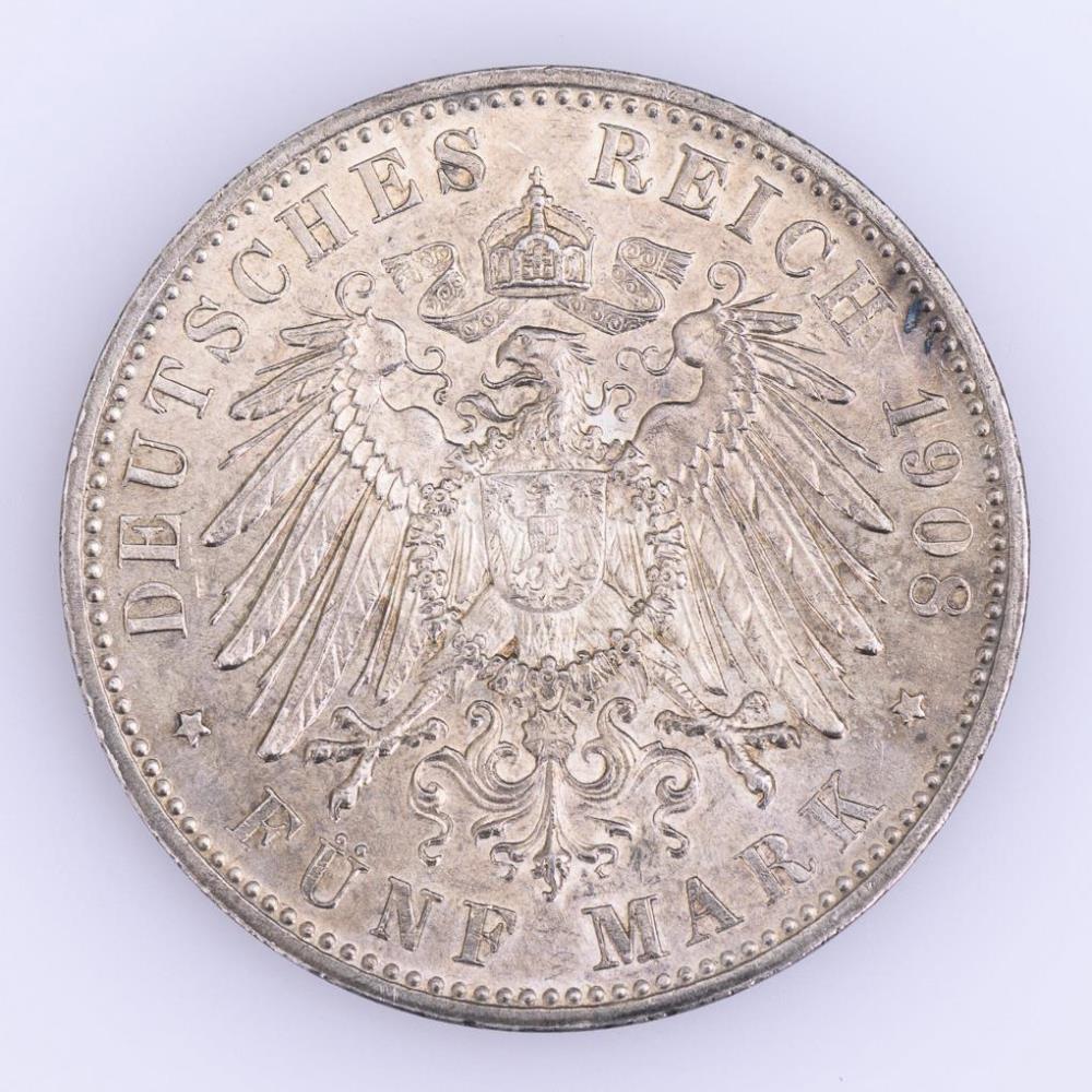 5 Mark, Sachsen-Meiningen, 1908. - Image 2 of 2