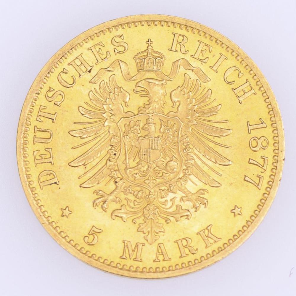 5 Mark, Preussen, 1877. - Image 2 of 2