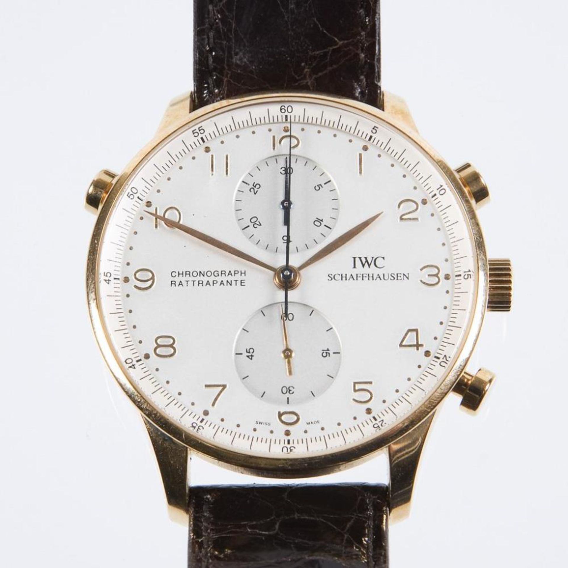 Armbanduhr: Portugieser-Chronograph Rattrapante.. IWC SCHAFFHAUSEN. - Bild 9 aus 10