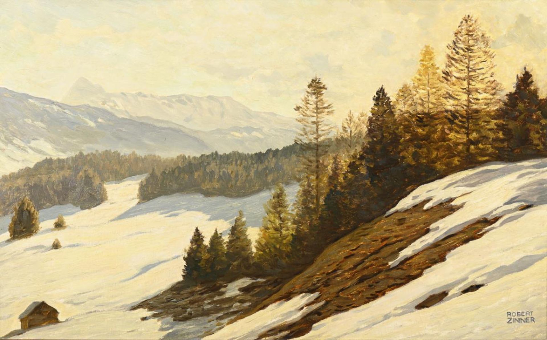 ZINNER, Robert (1904 Wien - 1988 München). "Vorfrühling in der Ramsau".