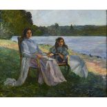 MASCART, Paul zugeschrieben (1874 - 1958). Mutter und Tochter am See.