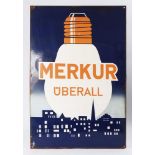 Großes Emailschild "Merkur überall".