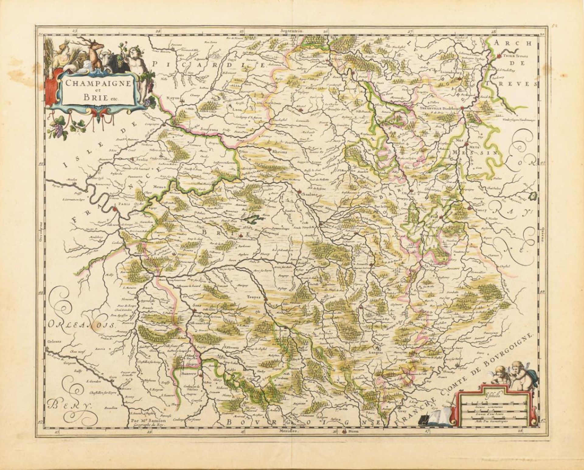 SANSON, Nicolas der Ältere (1600 Abbeville - 1667 Paris). Landkarte der französischen Provinz Champa